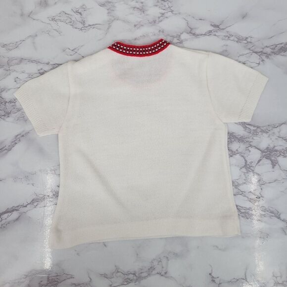 Neiman Marcus Vintage Red Knit Bubble Romper with Embroidered Matching Top Set - Picture 11 of 14